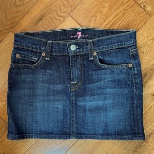 7 for all mankind denim mini skirt